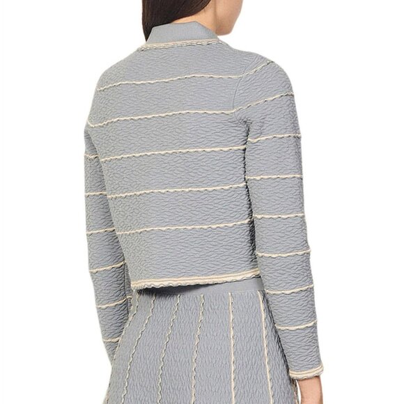 Sandro ! Infinity Scallop-trim Cardigan in Sky Blue ( 0- US/XS) - Picture 3 of 11